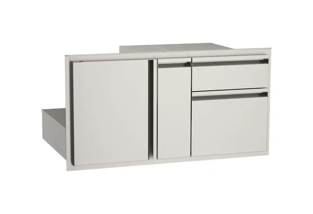 Door w/ Dbl. Drawer & Platter Storage