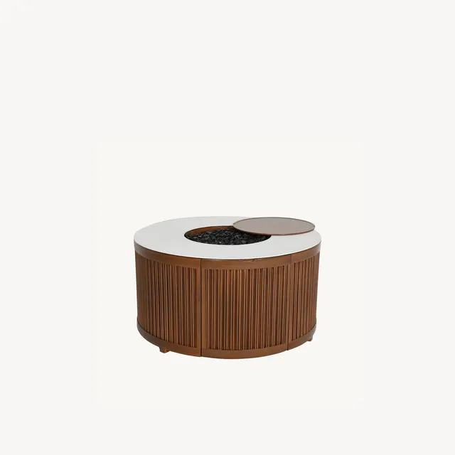 Samara 42" Round Coffee Table with Firepit