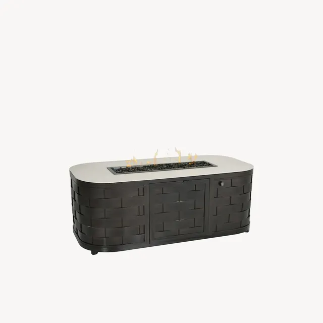 Biscayne 30" x 60" Oval Coffee Table with Firepit