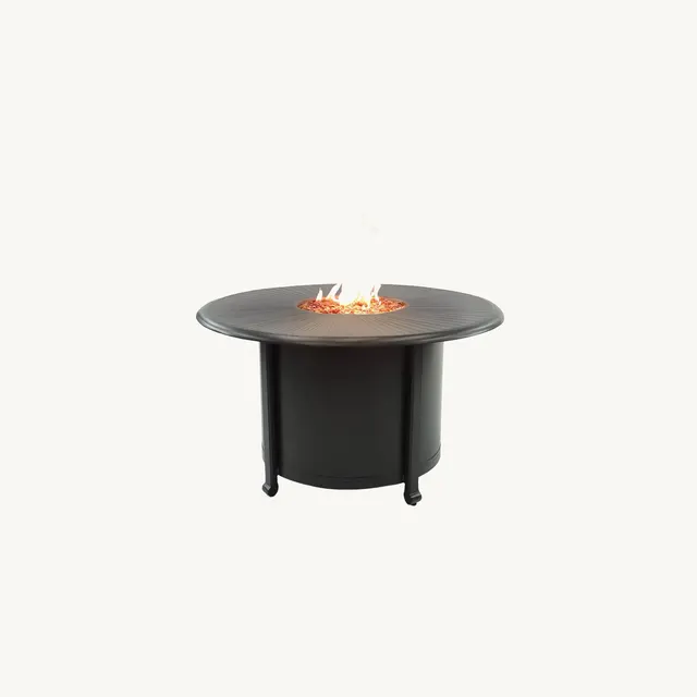 Vintage 38" Round Coffee Table With Firepit