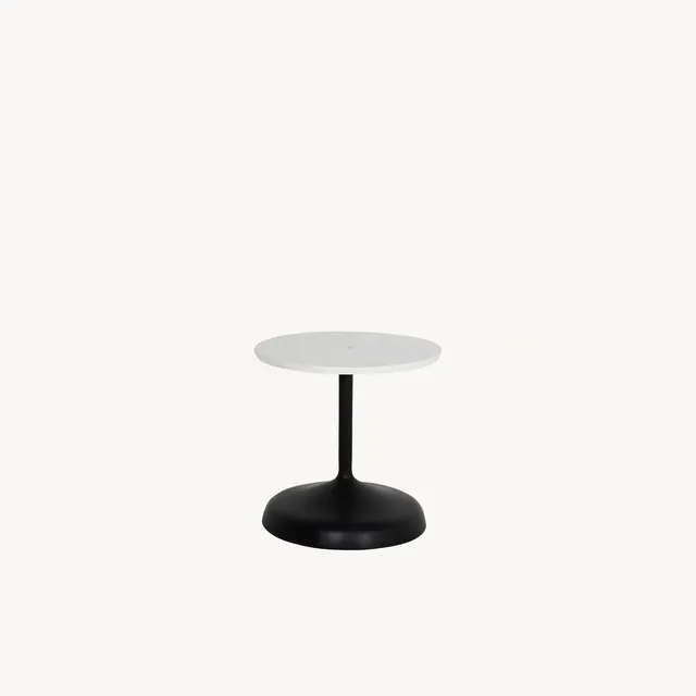 Tulip Round Cast Top Side Table with Built-In Cast Umbrella Base