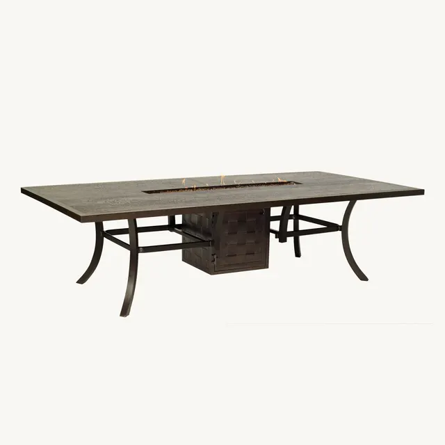 Classical 54" X 108" Rectangular Classical Dining Table With Firepit