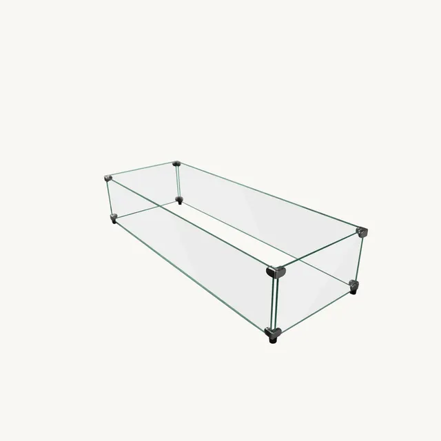 Rectangular Glass Wind Guard For 32" X 48" Firepits