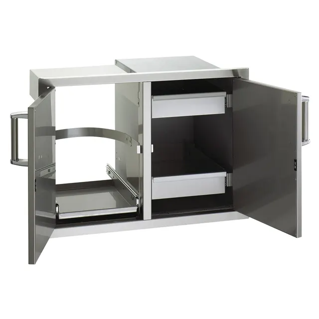 Double Doors w/ Trash Tray & Dual Drawers — Premium Flush 5-Series