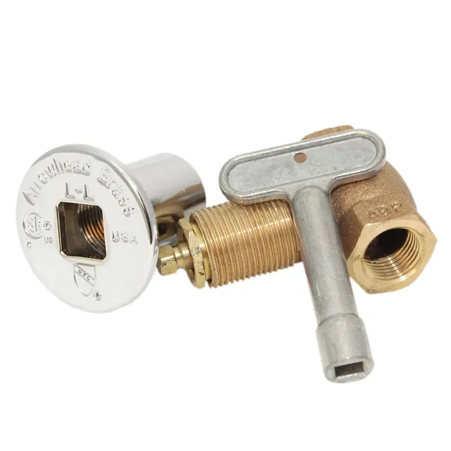 Straight Gas Line Valve with Key