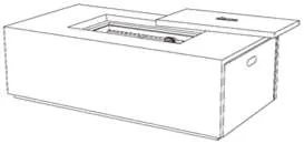 Petite Sur 48" X 25"  Rect. Fire Pit Table with Burner