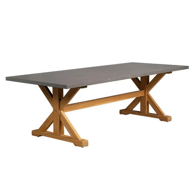 94” Ceramic Top Teak Dining Table