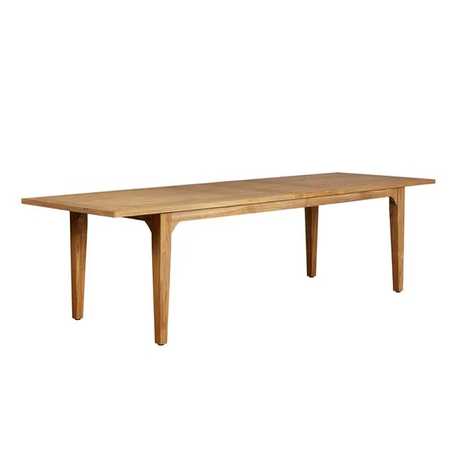 Teak 86-110” Double Butterfly Leaf Umbrella Table