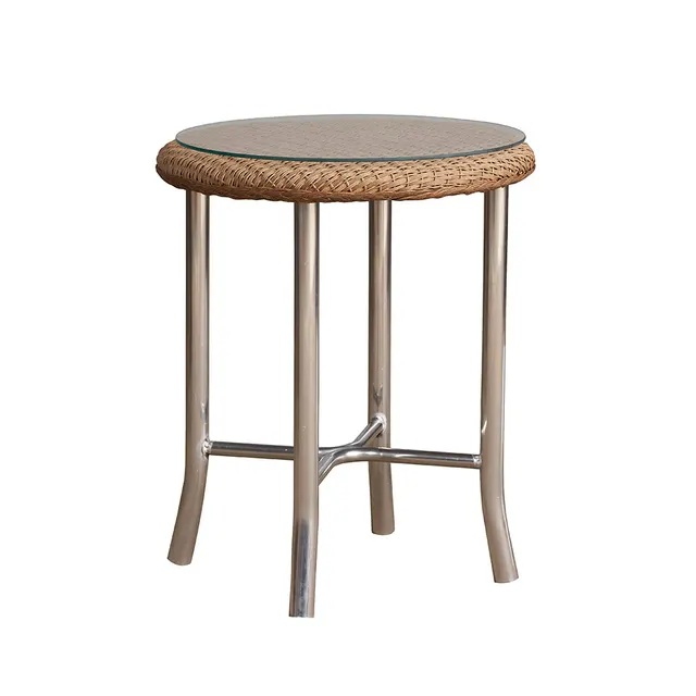 Weekend Retreat 20” Round End Table with lay on glass