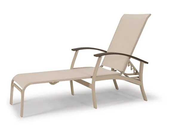 Four Position Lay-flat Chaise w/ Polymer Accents