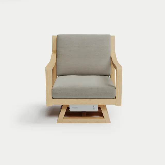 Solerno Heated Teak Swivel Chair