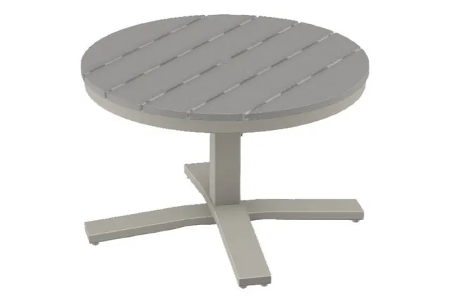 30" Round End Table Height Pedestal Table w/ hole