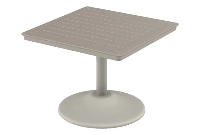 36" Square Dining Height Weighted Pedestal Table w/ hole