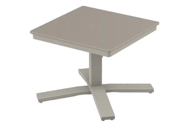 24" Square End Table Height Pedestal Table w/ hole