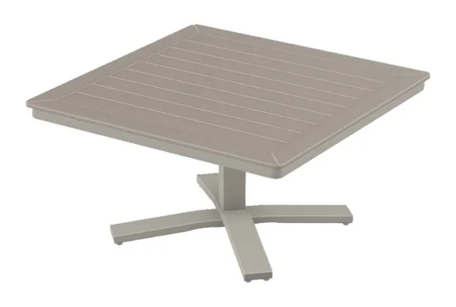 36" Square End Table Height Pedestal Table w/ hole