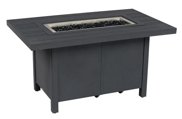 30x50 Rectangular Tri-Slat Chat Gas Fire Pit Table