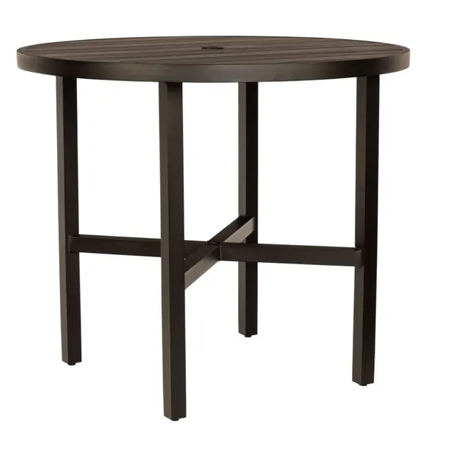 Tri-Slat Elite Round Bar Height Umbrella Table