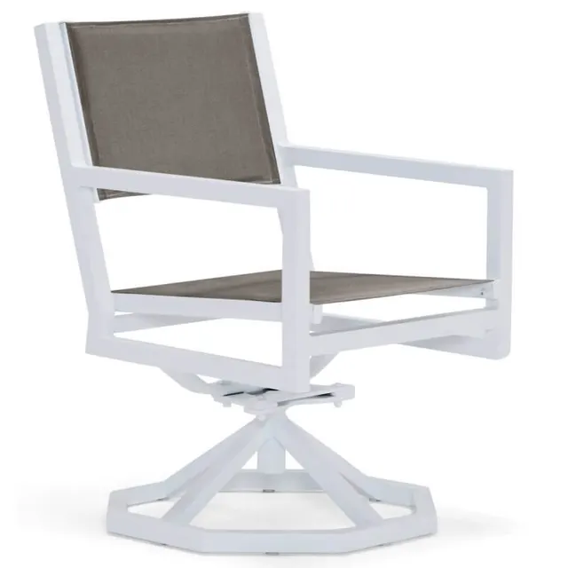 Palm Coast Padded Sling Swivel Rocking Dining Chair
