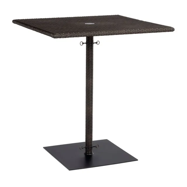 Et Cetera Square Umbrella Bar Height Table with Weighted Base