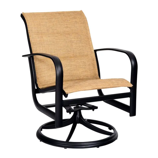 Fremont Padded Sling Swivel Rocking Dining Arm Chair