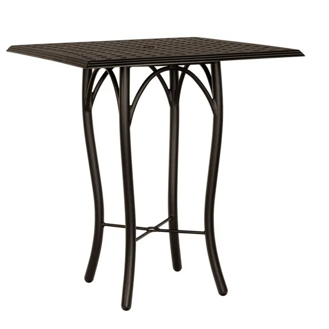 Thatch Tables Square Bar Height Umbrella Table