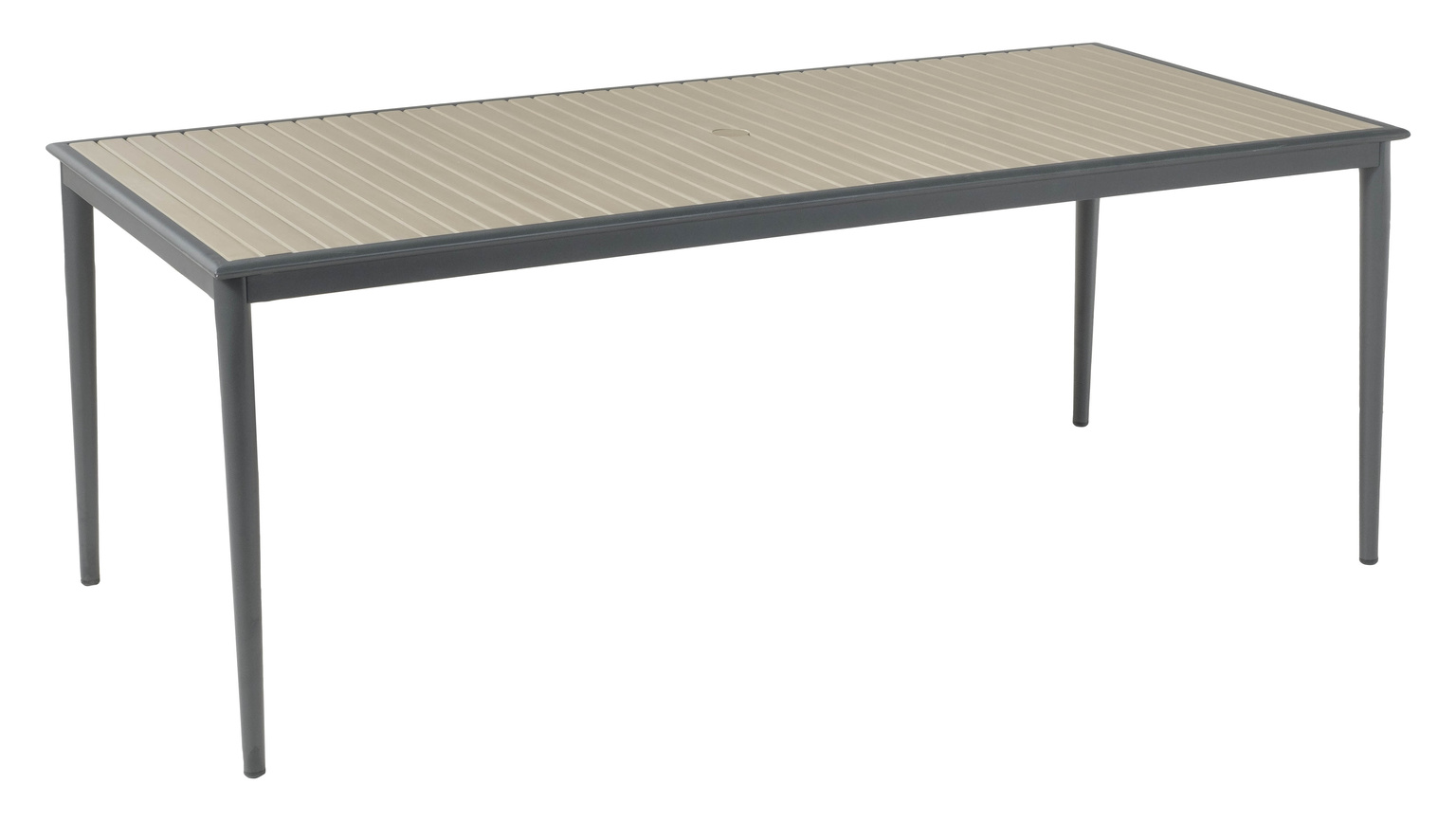 Oden Gray 78" Rect Alum/Polywood Dining Table w/ umbrella hole