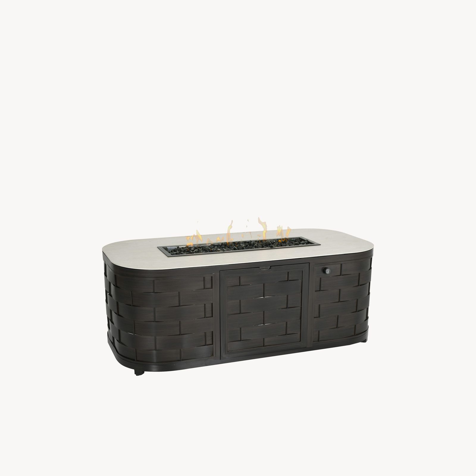 Biscayne 30" x 60" Oval Coffee Table with Firepit