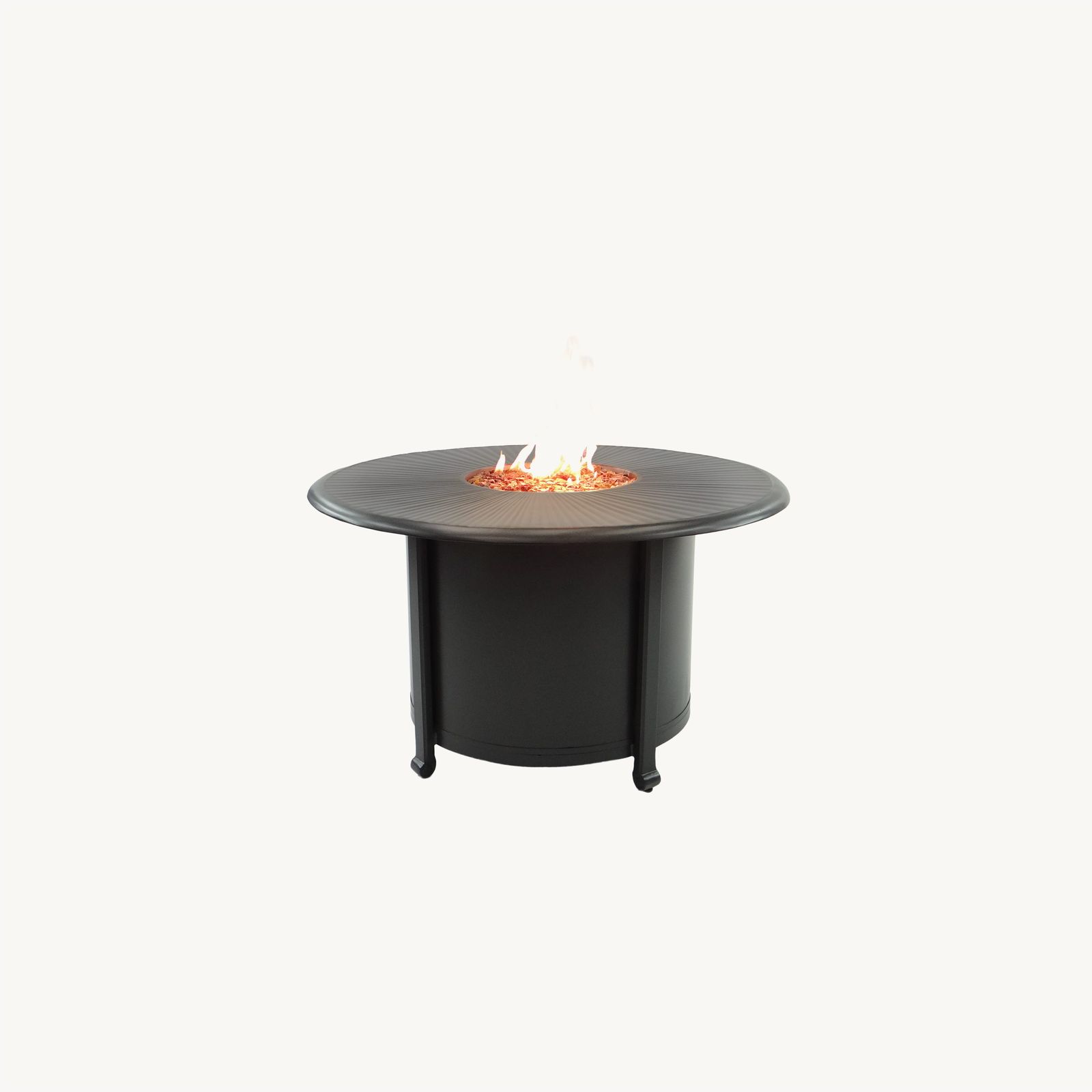 Vintage 38" Round Coffee Table With Firepit