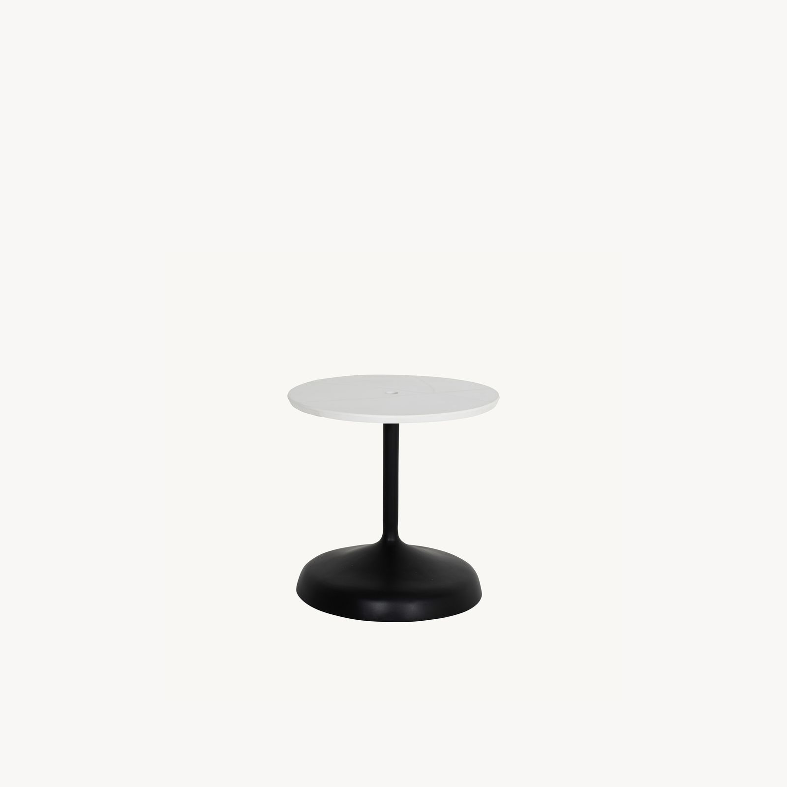 Tulip Round Cast Top Side Table with Built-In Cast Umbrella Base