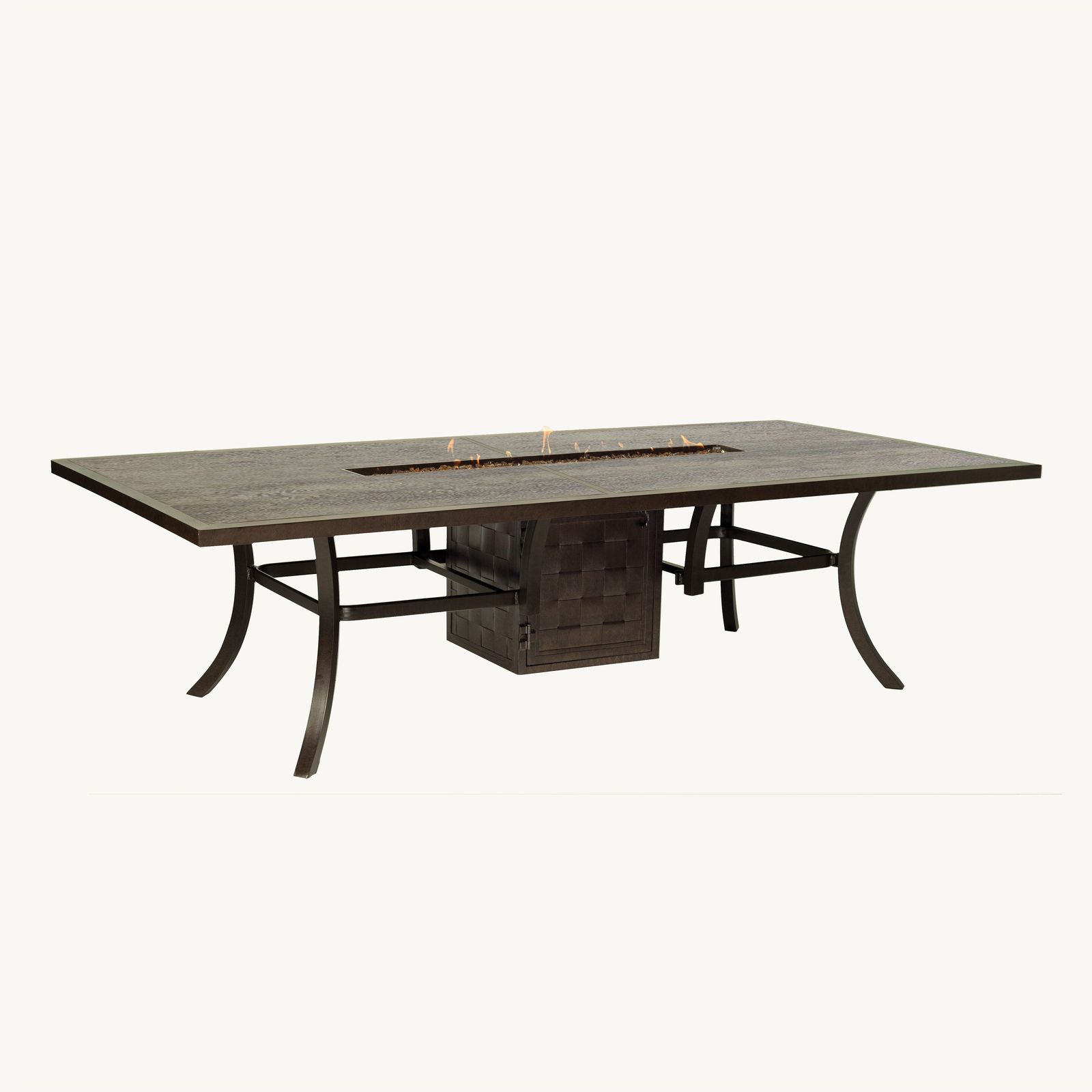 Classical 54" X 108" Rectangular Classical Dining Table With Firepit