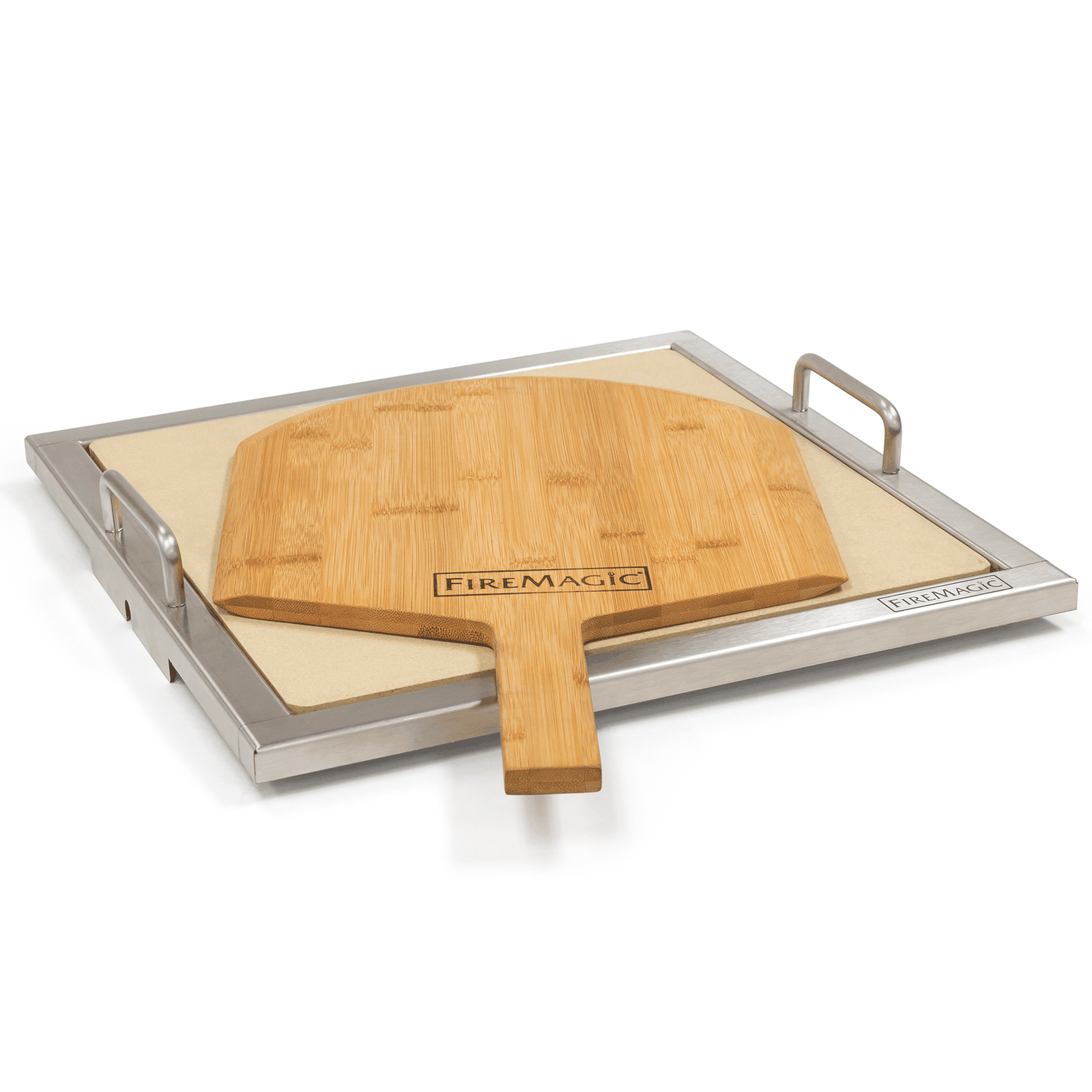 Pizza Stone Kit (w/ Wooden Pizza Peel)