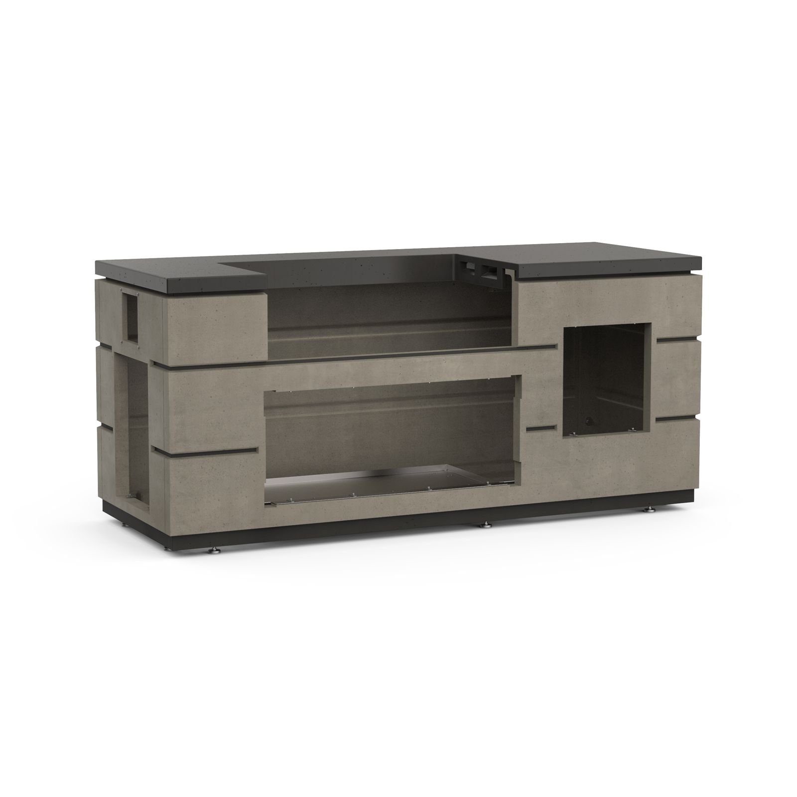Contemporary Island w/ Double Drawer Cut-out (31” x 82”)