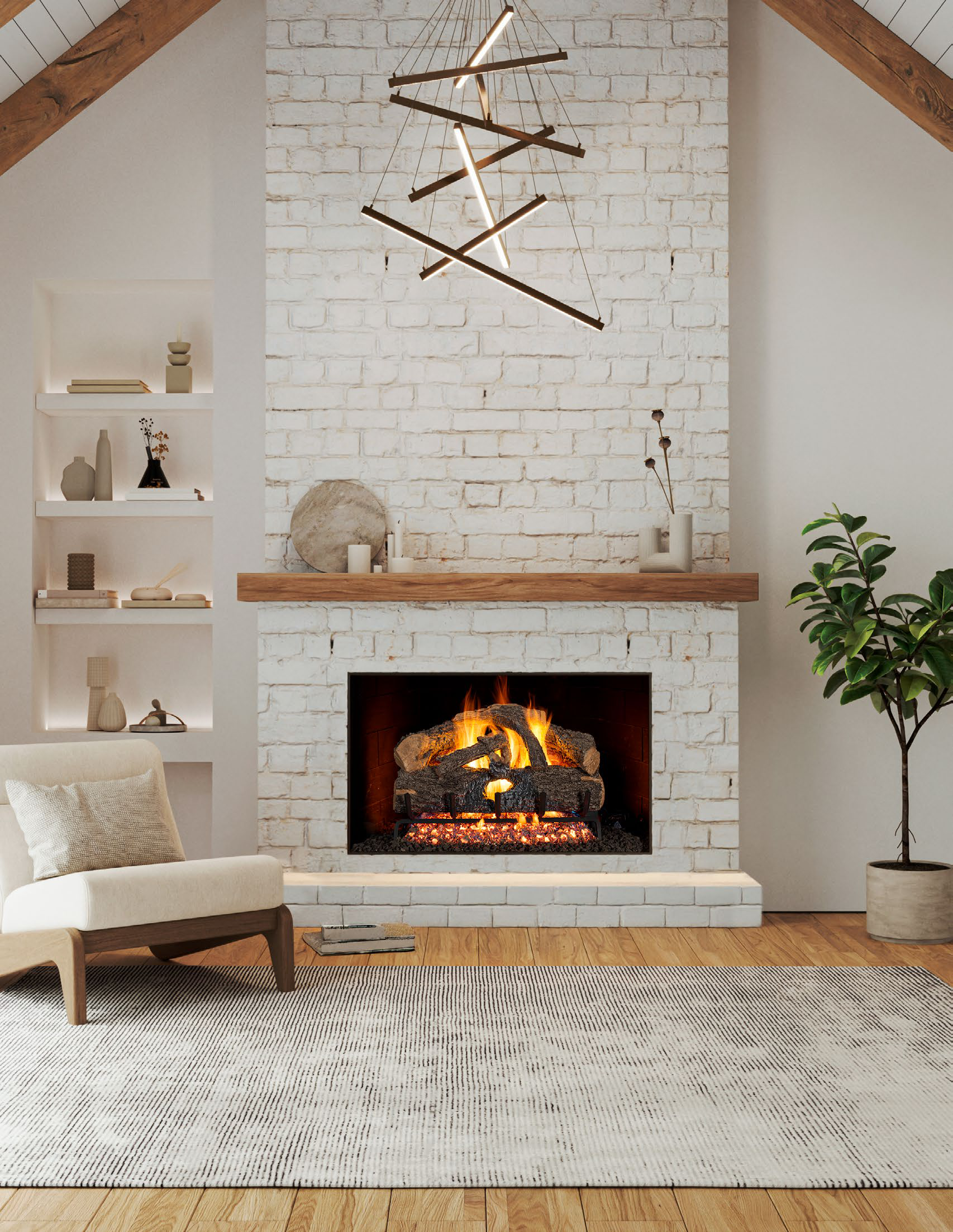 Real-Fyre G52 Radiant Fyre with Charred Evergreen Oak