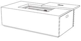 Petite Sur 48" X 25"  Rect. Fire Pit Table with Burner