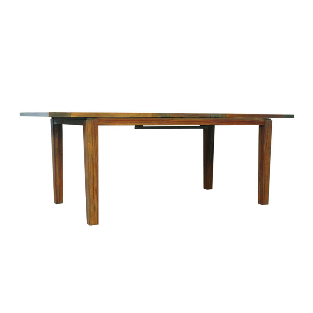 Teak 63-84” Butterfly Leaf Umbrella Dining Table