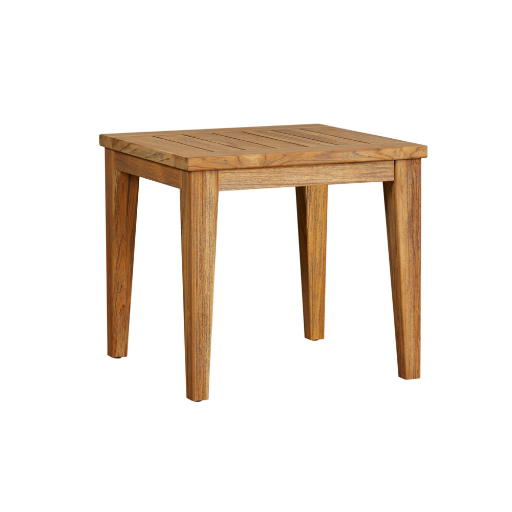 Teak 24” Square Tapered Leg End Table