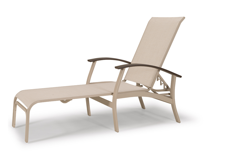 Four Position Lay-flat Chaise w/ Polymer Accents
