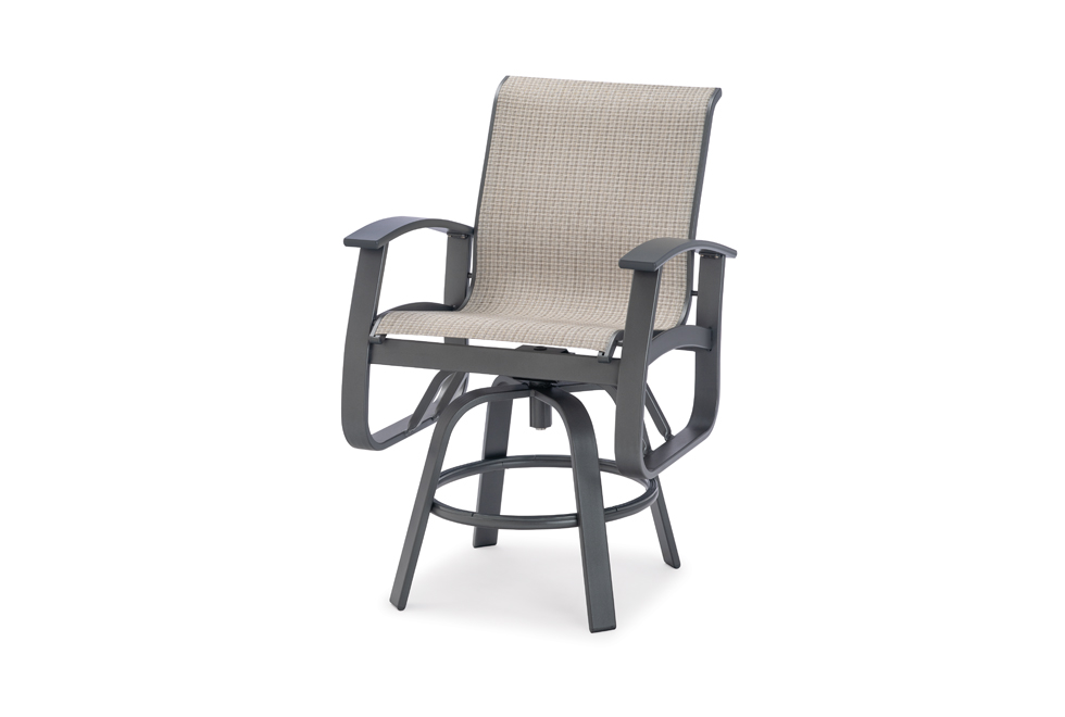 Balcony Height Swivel Arm Chair w/ Polymer Accents