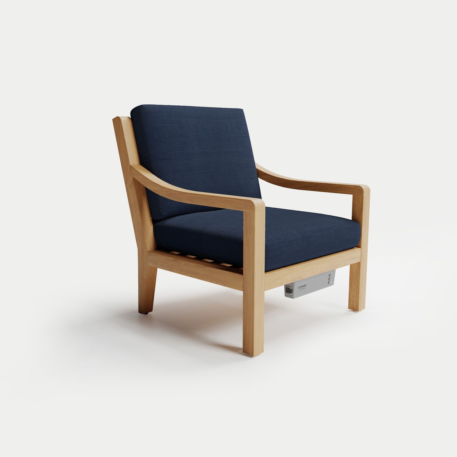 Solerno Heated Teak Lounge Chair