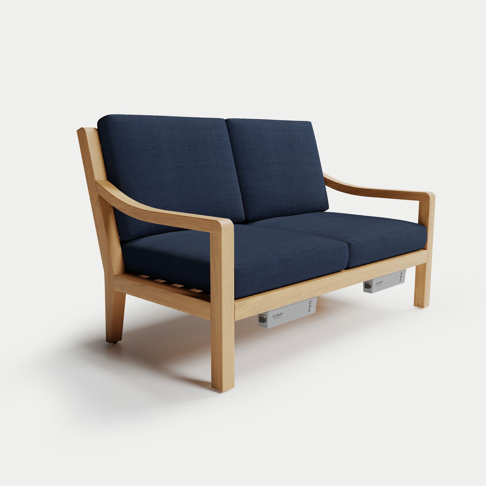 Solerno Heated Teak Loveseat (2-Seat Sofa)