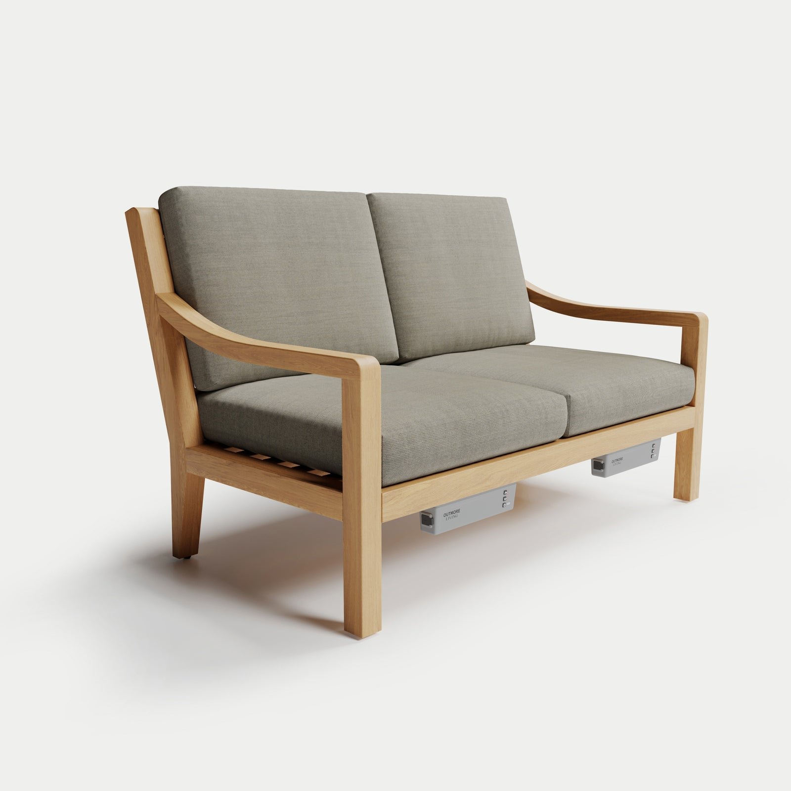 Solerno Heated Teak Loveseat (2-Seat Sofa)
