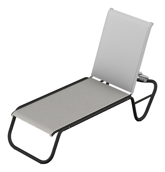 Four Position Stacking Armless Lay Flat Chaise