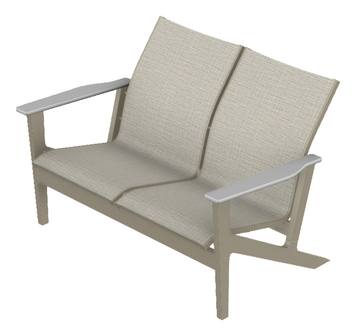 Chat Height Two-Seat Loveseat w/ Polymer Arms