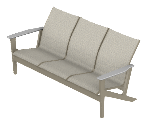 Chat Height Three-Seat Sofa w/ Polymer Arms