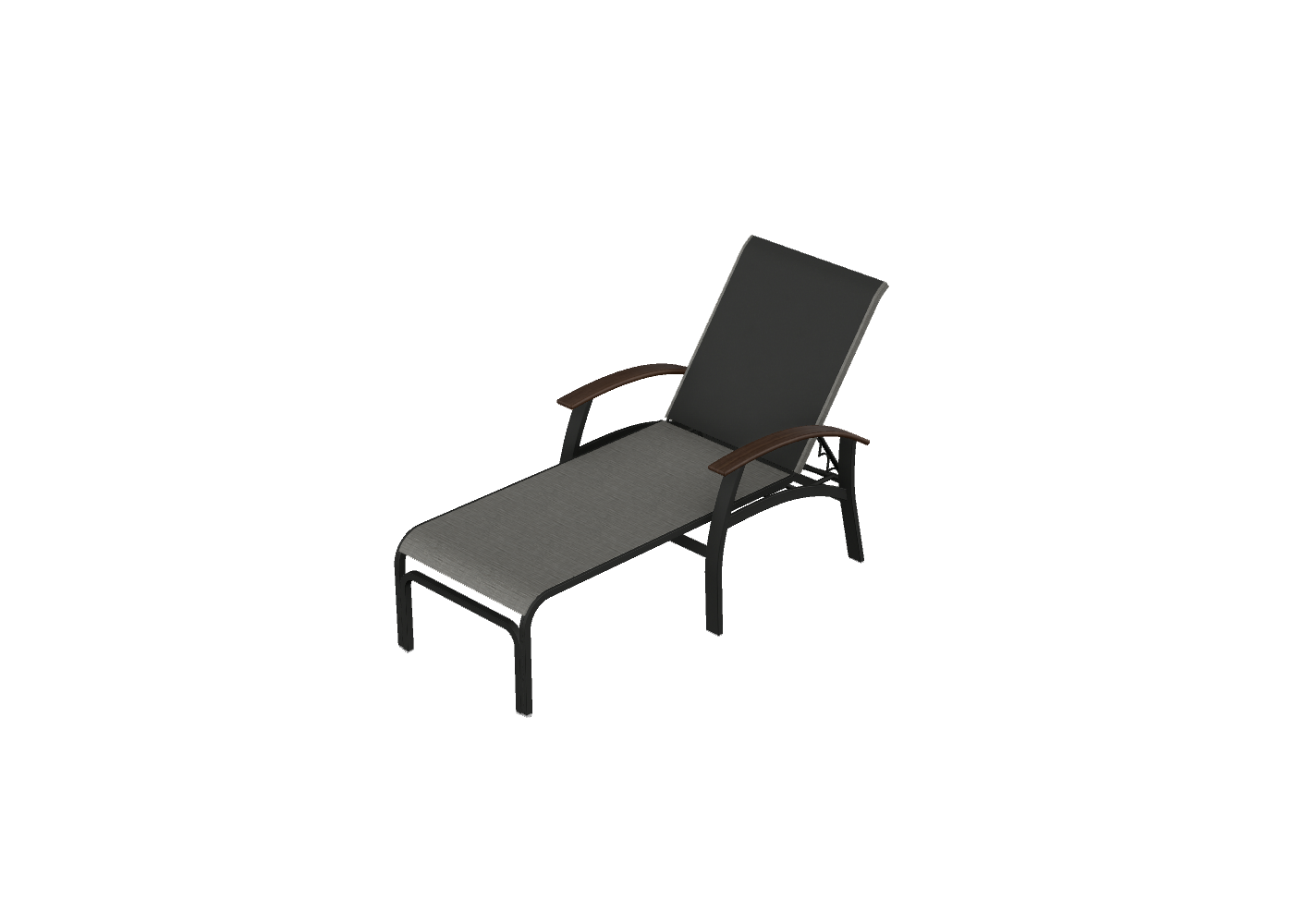 Four Position Lay-flat Chaise w/ Polymer Accents