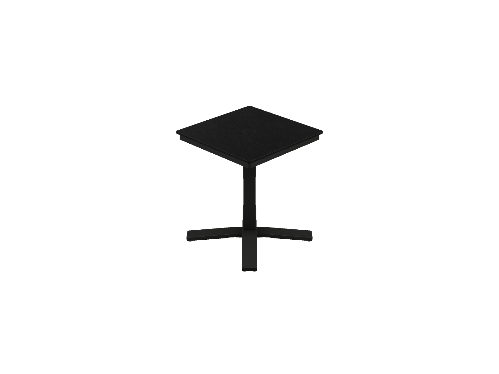 24" Square Dining Height Pedestal Table w/ hole