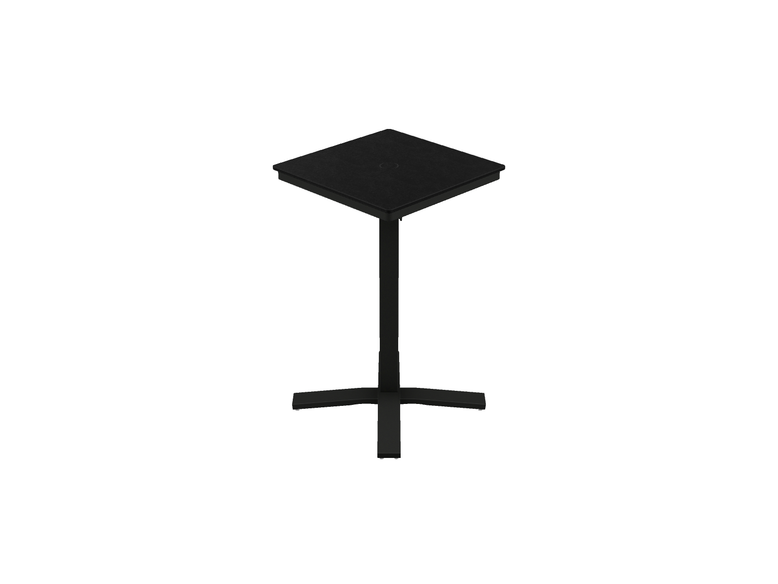 24" Square Bar Height Pedestal Table w/ hole