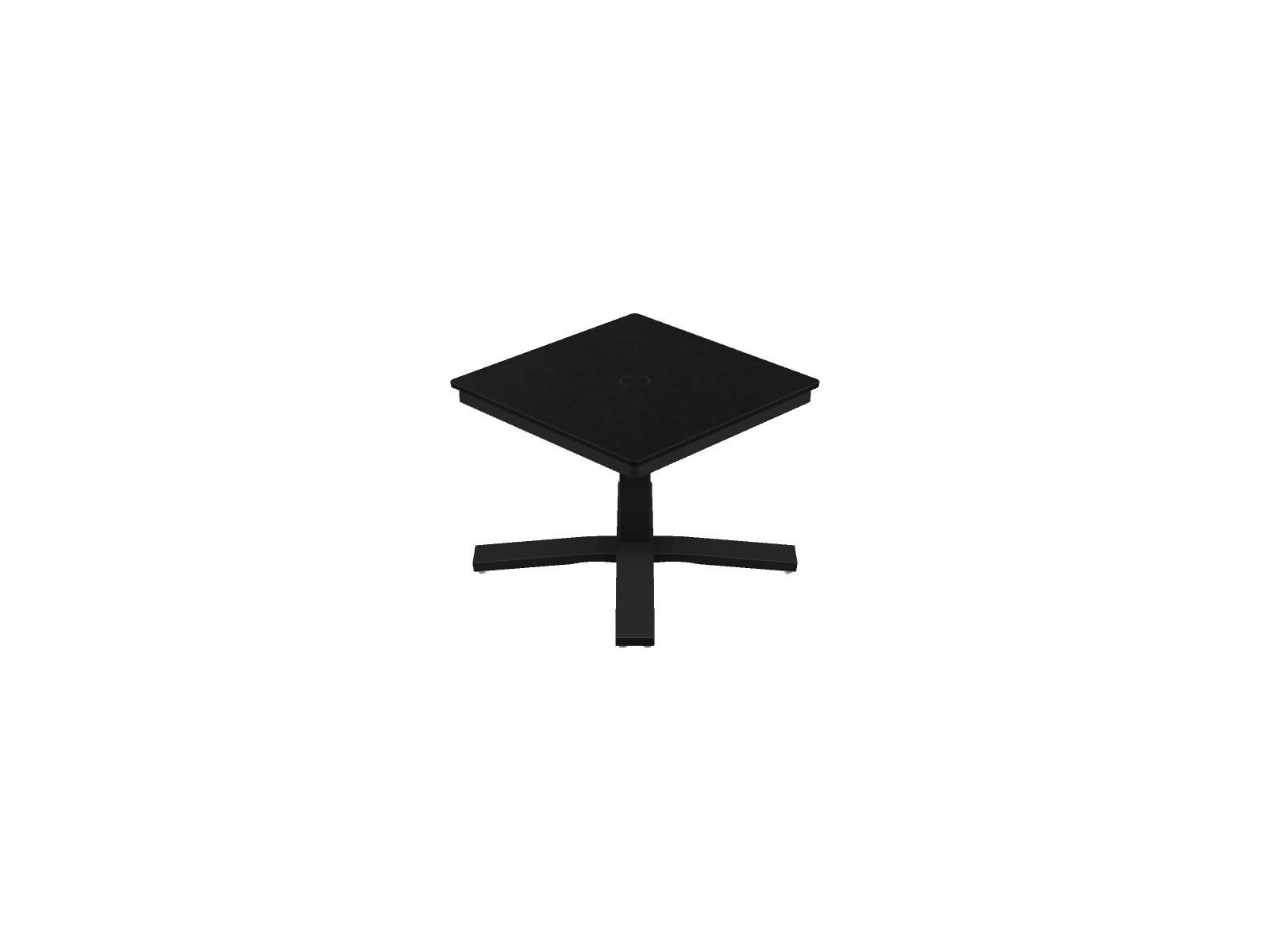 24" Square End Table Height Pedestal Table w/ hole
