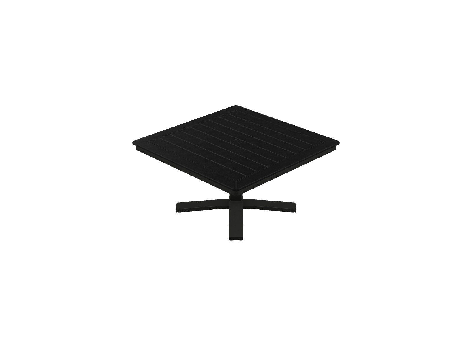 36" Square End Table Height Pedestal Table w/ hole