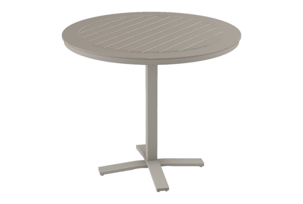 48" Round Bar Height Pedestal Table w/ hole